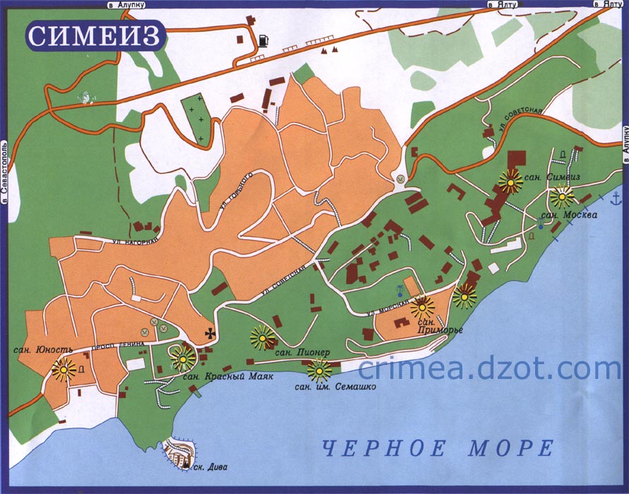 Карта Симеиза