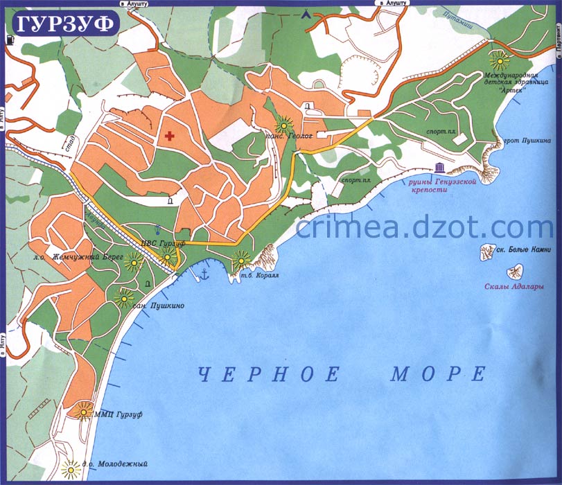 Карта Гурзуфа